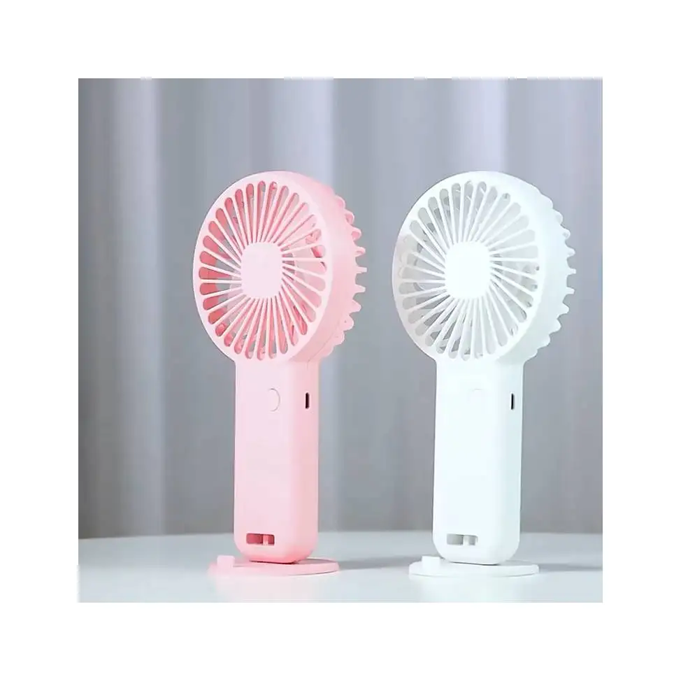 Hot Selling Good Quality Plastic Pink Green Irregularity Portable Mini Handheld Fan