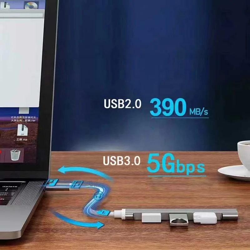 USB3.0 4 Ports Usb Adapter for mouse keyboard flash driver Aluminum Usb3.0 4-In-1 Usb Hub5Gbps Usb 3.0 2.0 Adapter hub
