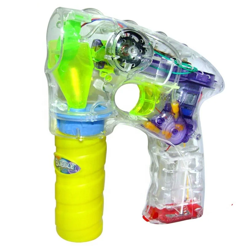
Super power flashing LED light up transparent shooter bubble gun 