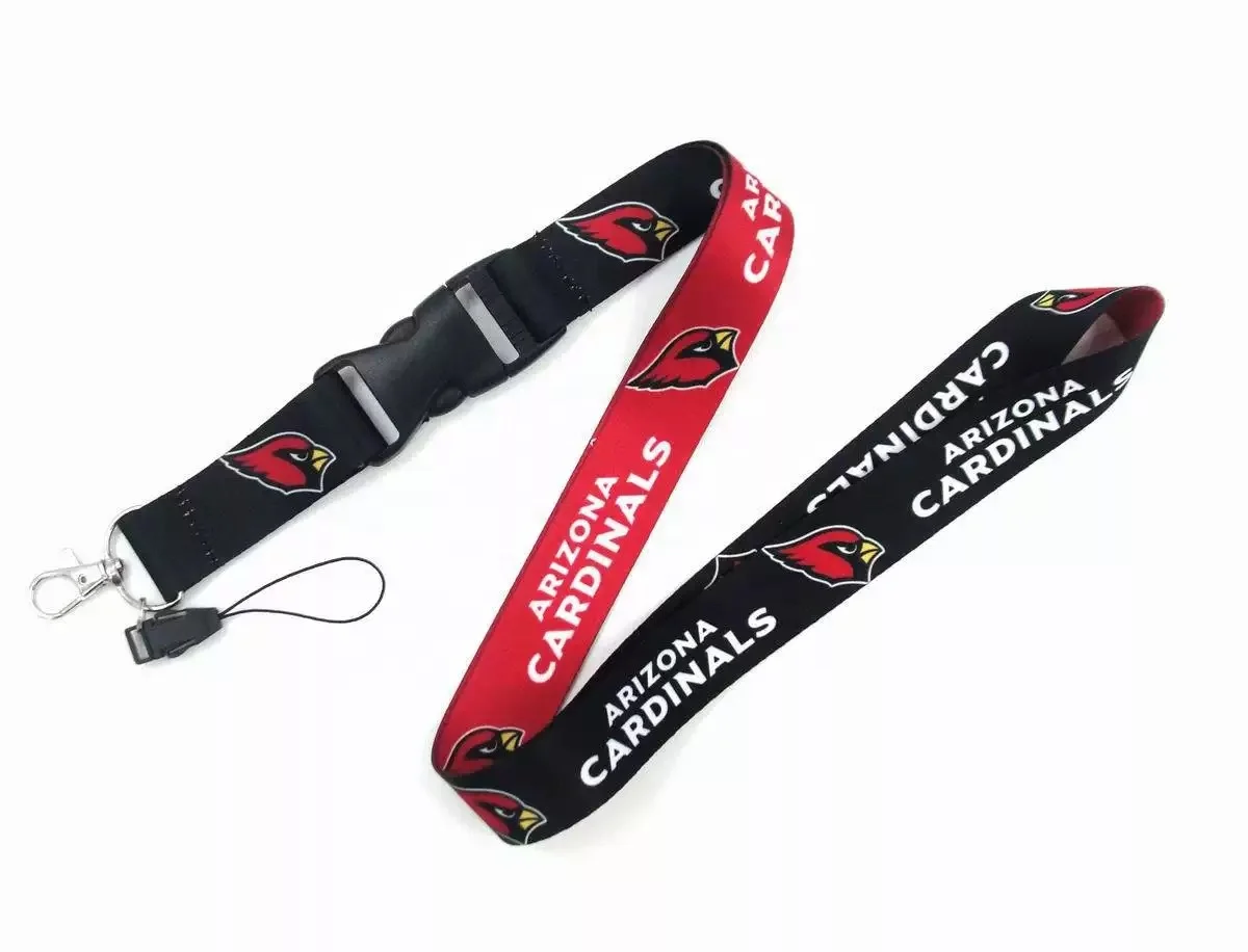 Wholesale US NFL Soccer Club Thermal Transfer Gradient Long Lanyard Keychain Metal Iron Work Pass Buckle Wholesale Lanyard