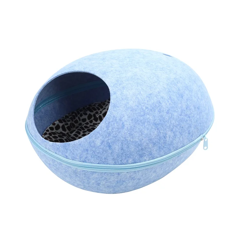 
Cheap factory price Cat Bed Sleeping Bag Zipper Egg Shape Felt Cloth Warm Pet House All Around Nest 