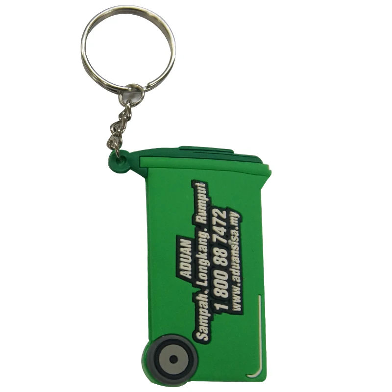 Custom soft plastic  PVC colorful  key holder personalized logo fashion keychains