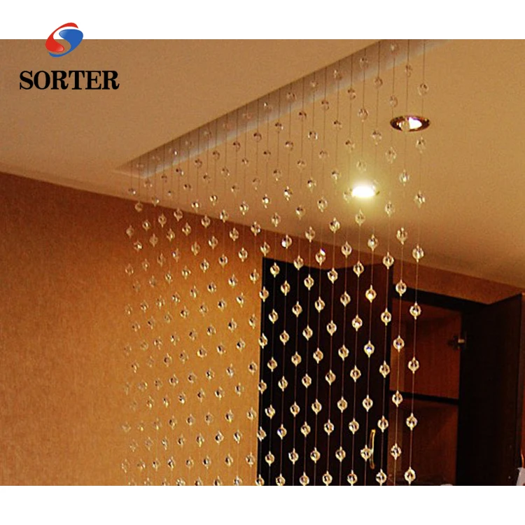 Transparent Crystal beads Glass curtain Window Door Kitchen bathroom bedroom hanging curtain
