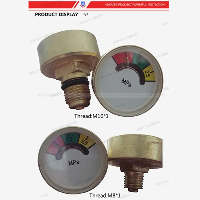 2024 Iso CE Spring tube gauge  dry powder  fire extinguisher pressure gauges extinguisher Manometer extinguisher accessories