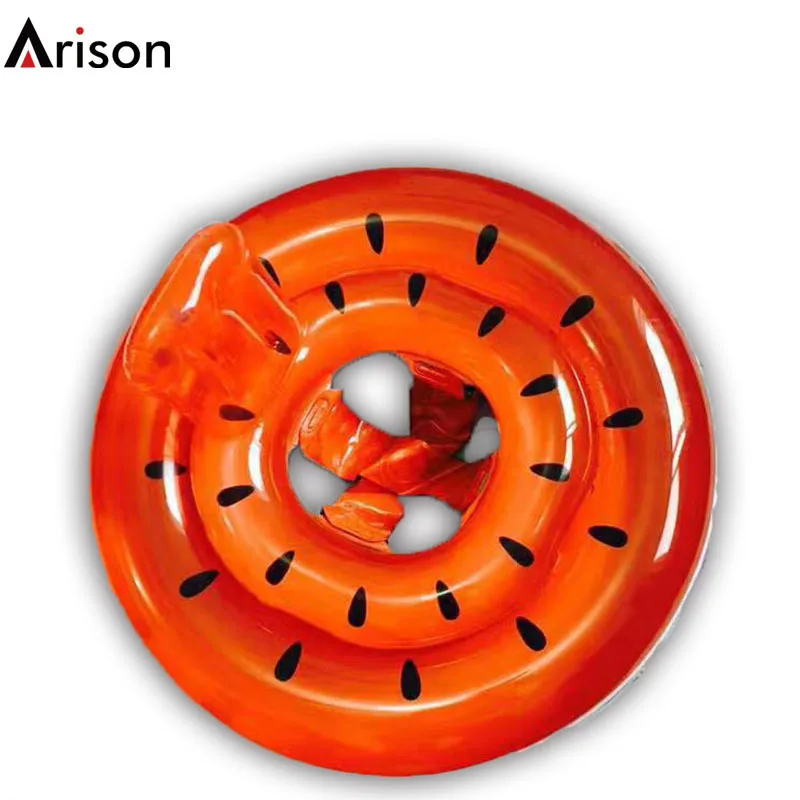 Custom manufacturer red PVC inflatable watermelon baby seat ring for pool float baby boat baby seat