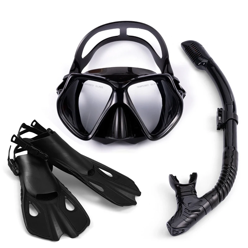 Wholesale Swimming Adjustable Scuba Diving Flipper And Snorkeling Mask Snorkel Set with Flipper