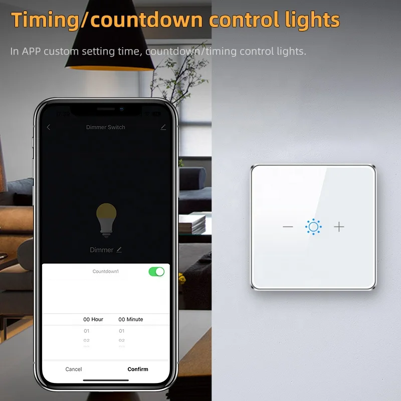 EU UK dimmer switch zigbee LED smart dimming switch tuya smart life compatible with Alexa Google Assistant