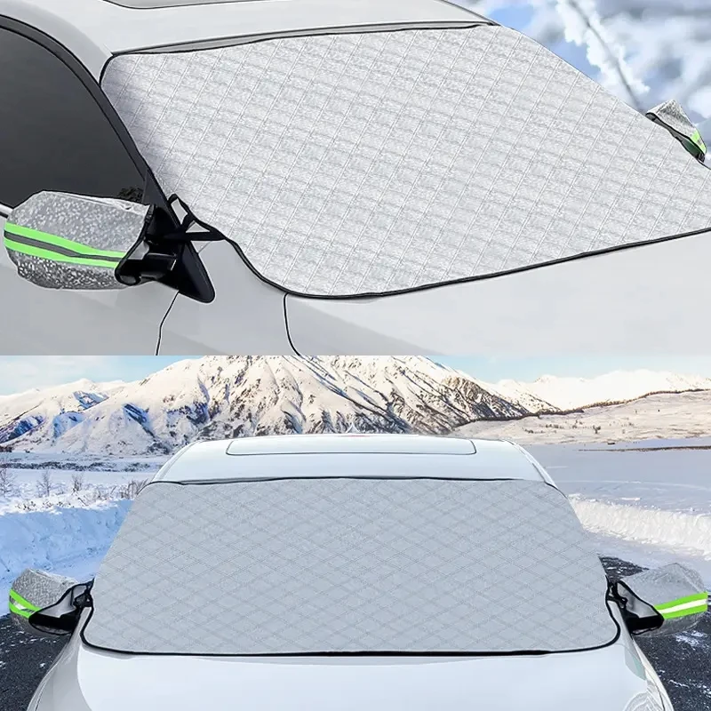 Foldable Car Sunshade with Snow Cover Winter Protection for Vehicle Front Windshield