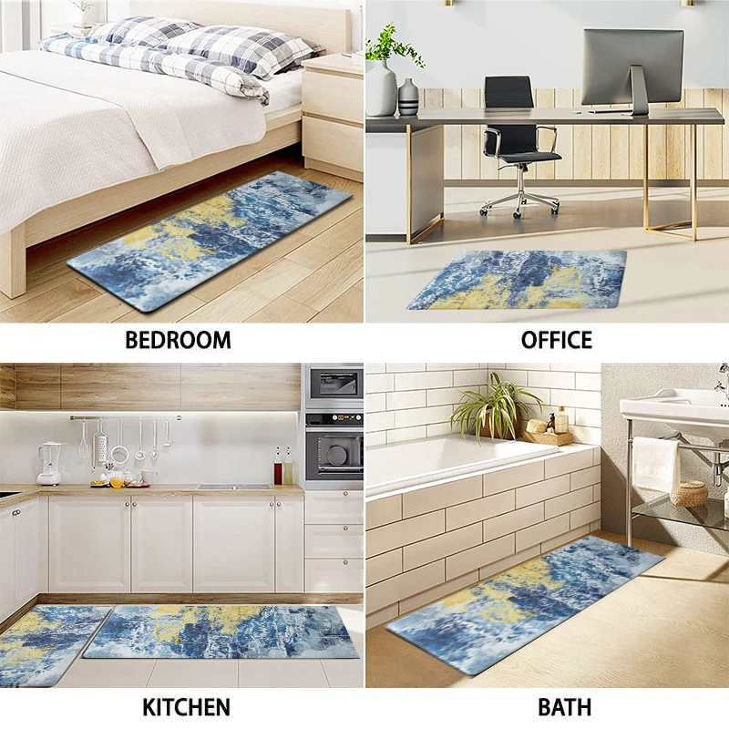 Printed Waterproof Non-slip Anti Fatigue Floor Mat PVC Kitchen Mats For Floor