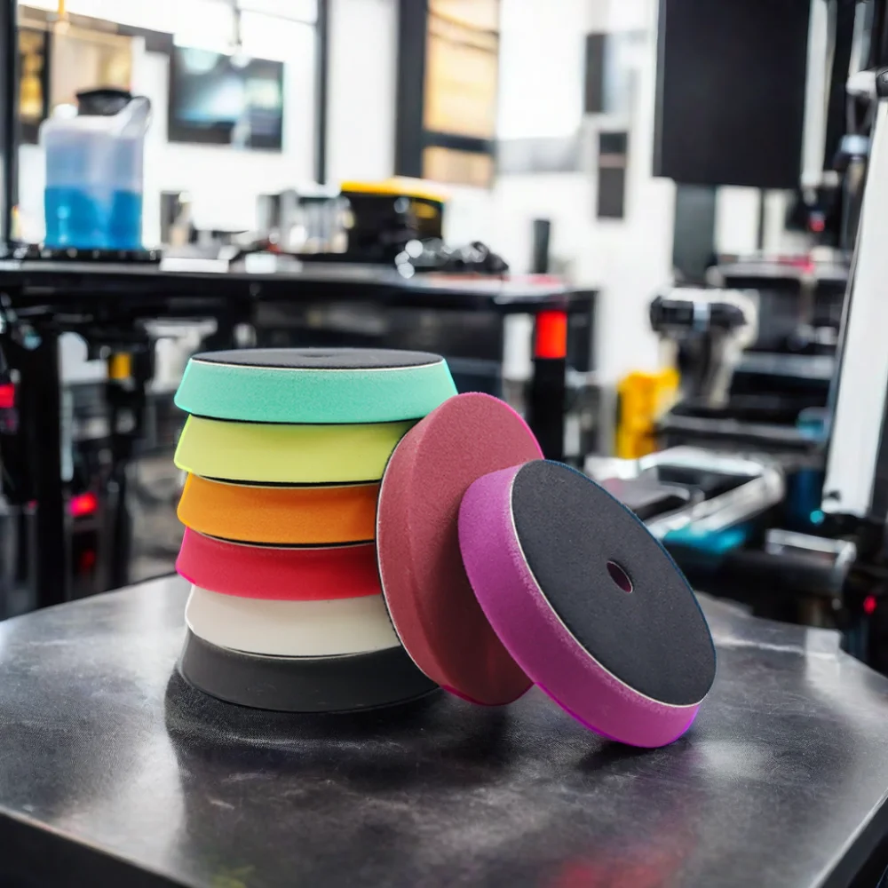 Factory Price Dual Action Polisher 6inch 150mm Flat Surface Bevel Edge Auto Detailing Car Polishing Pads Vel cro Car Polishing