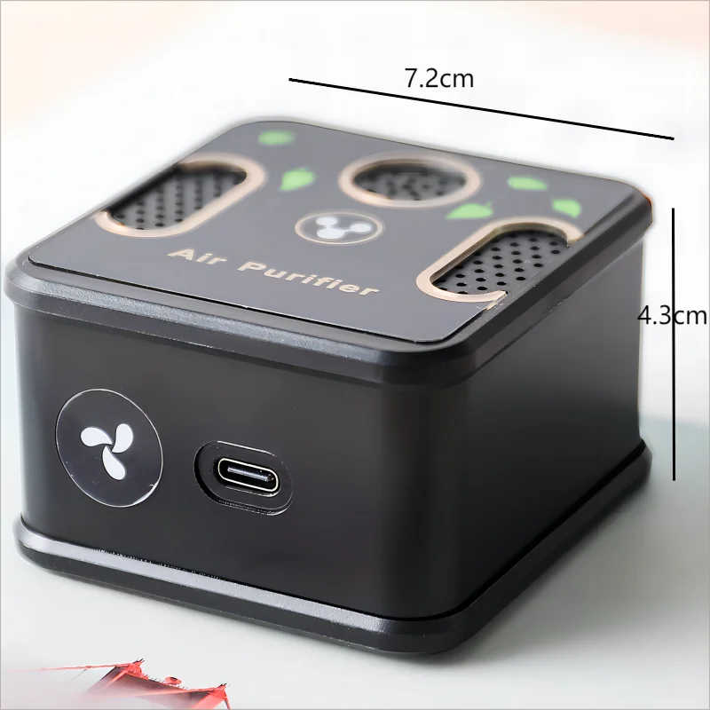 2024 gift Dual-Core Home Air Purifier with Active Oxygen & Negative Ion Plasma for Kitchen Toilet Car Pet Room Wardrobe