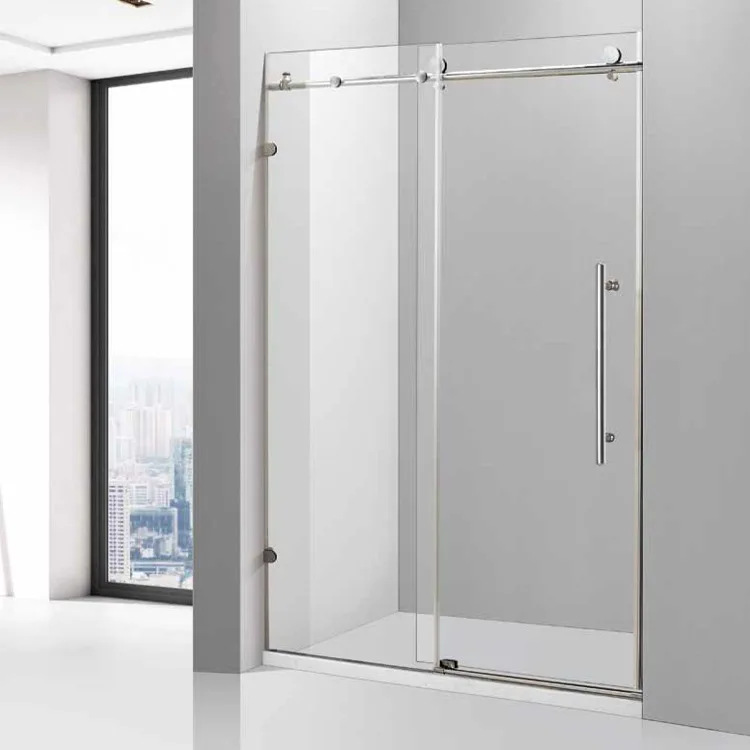 Bathroom Customized Size Tempered  Glass Screen Door Aluminium Border Frameless Diamond Shape Shower Cabin Enclosure