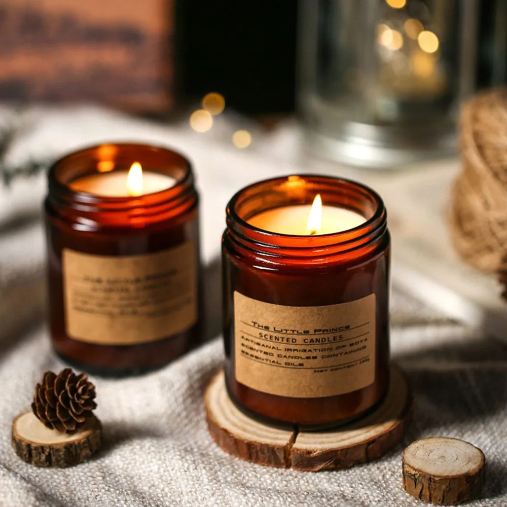 Custom 7*8.2cm Glass Cylindrical Coconut Wax Brown Honey Elegant Christmas Buy Scented Candle with Logo