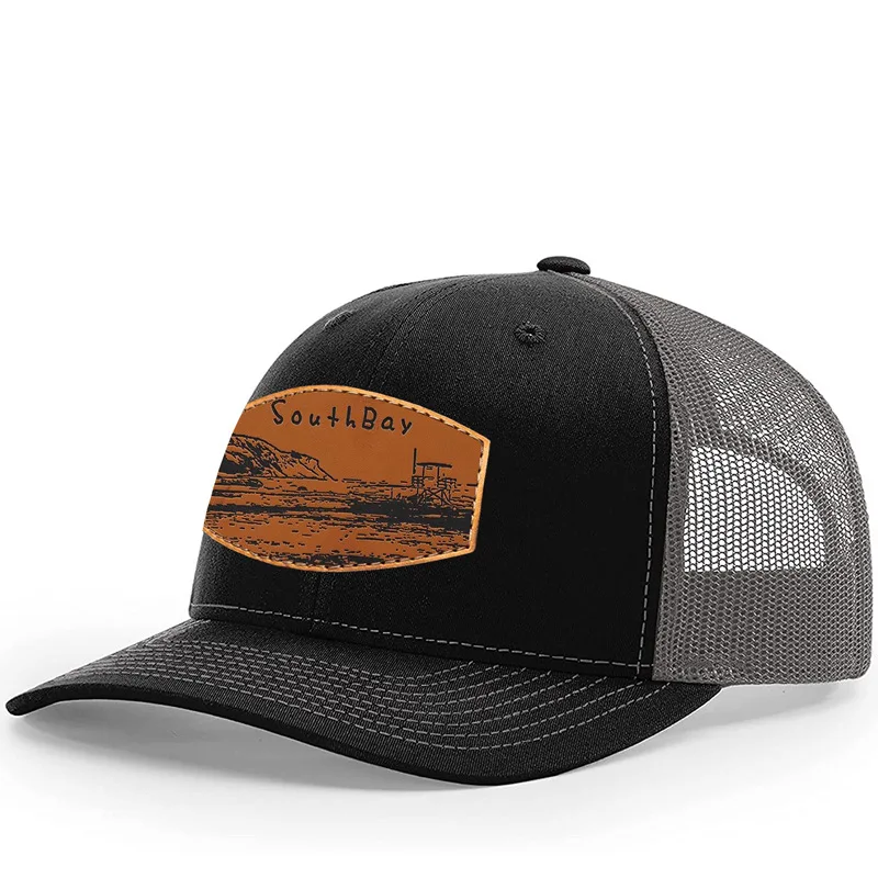 Custom High Quality 6 Panel Embroidery Logo Distressed Brim Blue Denim Worn Out Mesh Gorras Baseball Cap Hat