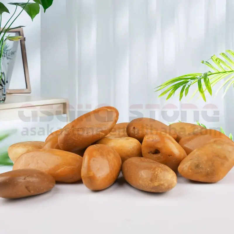 Натуральный полированный булыжник желтые речные камни булыжники галька для наружного сада декоративный парк ландшафтный дизайн