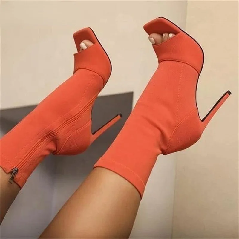 Women Boots High Heels woman shoes Gladiator Heels Autumn Ladies Shoes Female Fashion Open Toe Boots Party Wedding Woman Shoe