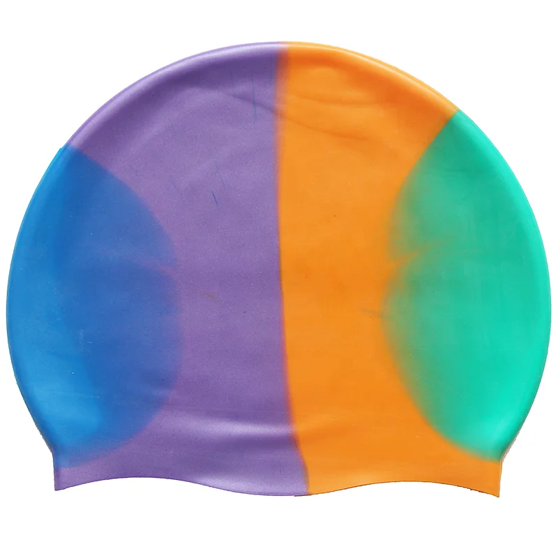Wholesale Customize Printing Silicone Swim Caps waterproof swimming cap Mixed-color  swimming caps