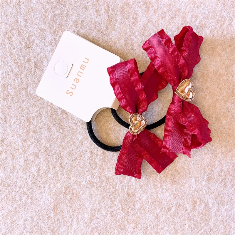 Girl Accessories Kids Velvet Bow Hair Ties For Kids Set Bobby Pin Pair Elastic Hair Ties For Kids Love Family Money