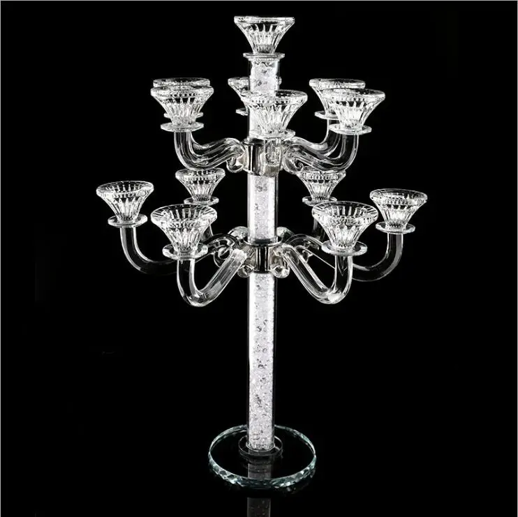 Cheap wedding crystal candelabra 10 arms crystal candelabra for wedding centerpiece