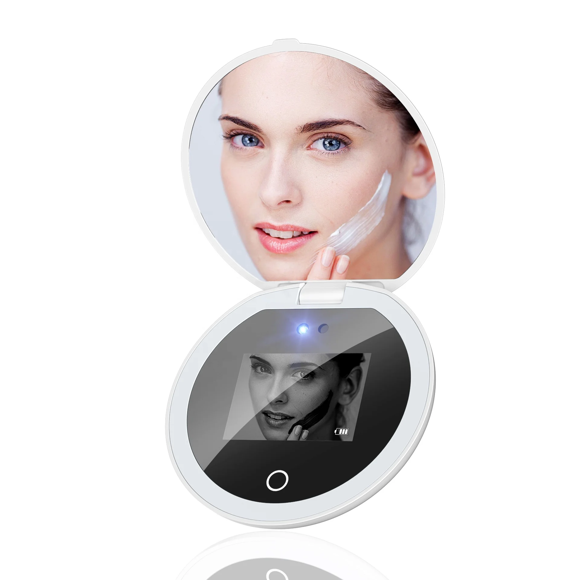 Портативное ультрафиолетовое косметическое зеркало со светодиодной подсветкой компактное портативное двустороннее солнцезащитное для проверки кожи