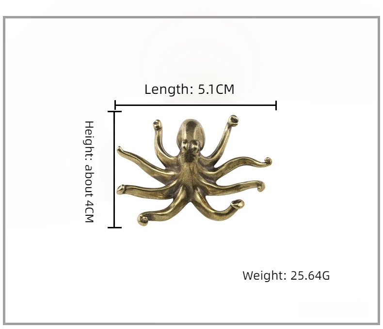 Creative octopus brass ornaments Octopus decoration marine animal crafts