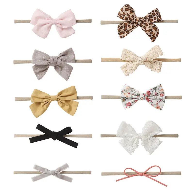 Kids Hair Band Hair Accessories Random Color Bow Headbands for Baby Girl Baby Swaddle