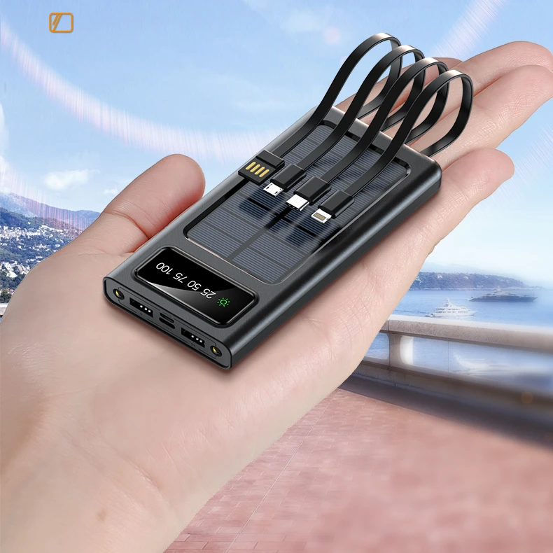 Portable Charger Outdoor 30000mah Solar Power Bank with LED Emergency Lights,Mobile Power Supply for All Cell Phones