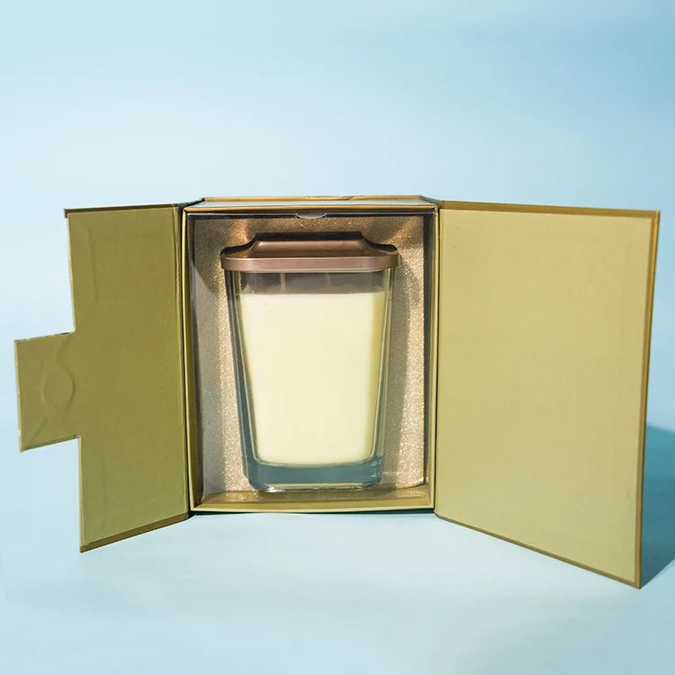 Luxury Custom Made Cardboard Candle Packaging Top and Bottom Box with Foam Inserts