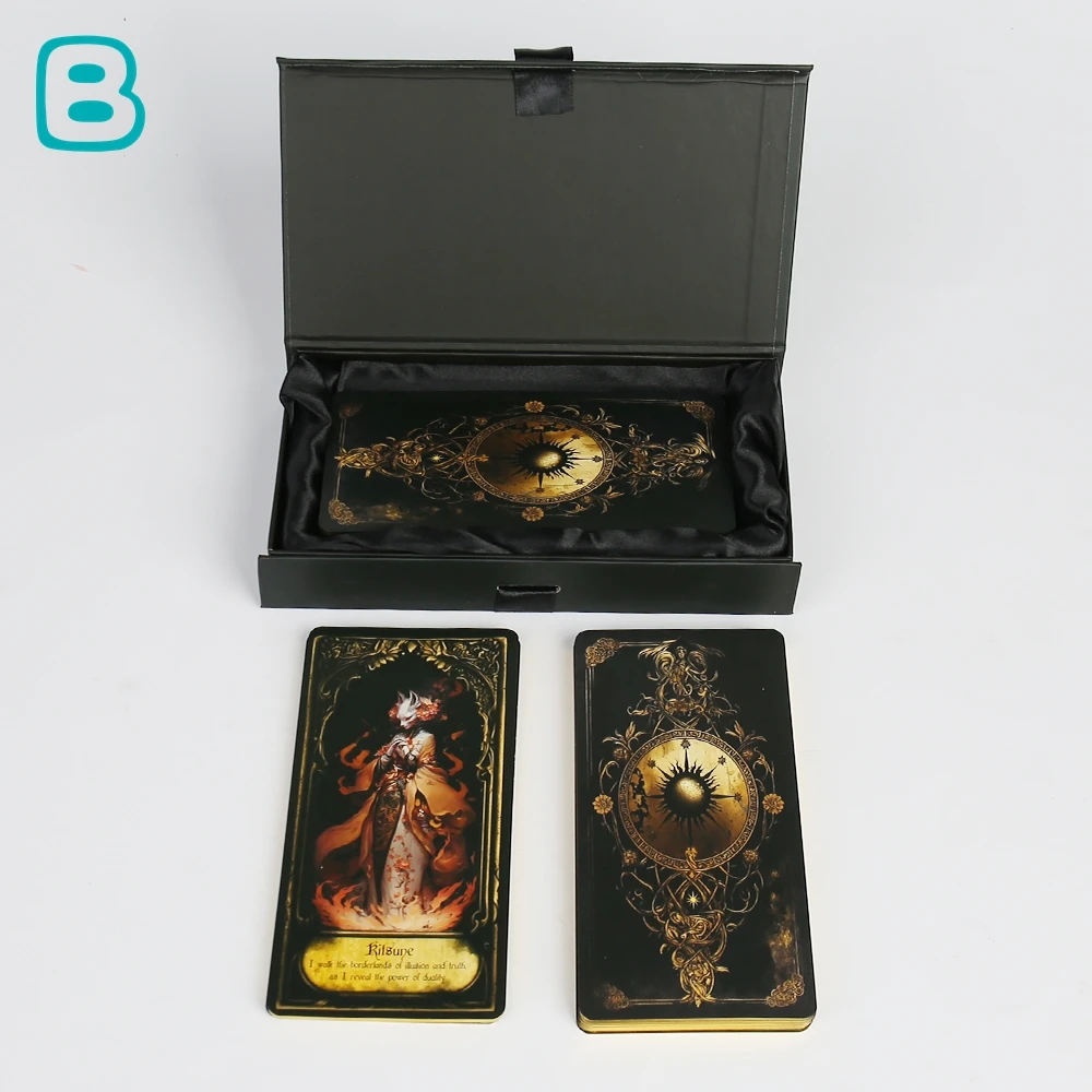 Custom Printing High Quality Party Gathering Game Cards Hot Stamping Coated Paper Material  with Magnetic Flip Cover Box
