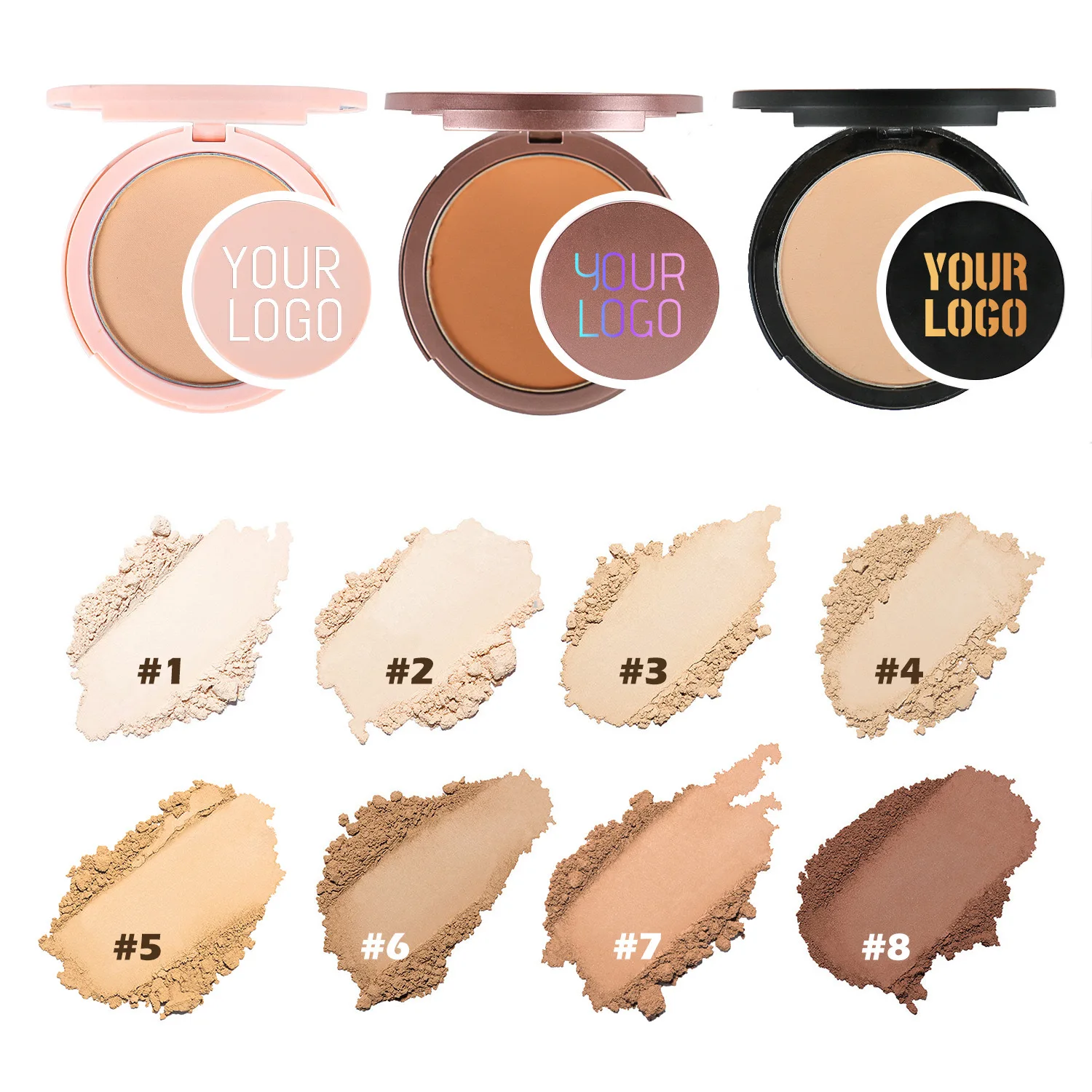 OEM Waterproof Compact Powder Foundation Makeup Foundation Long Lasting Full Coverage Matte Custom Press Powder