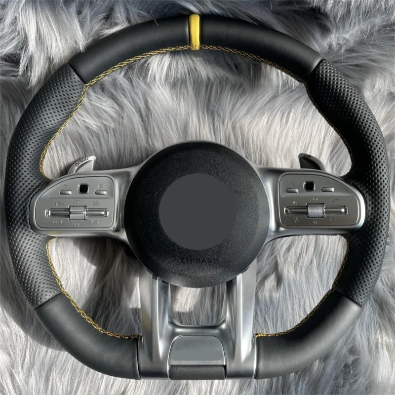 Factory Customization Leather Steering Wheel For Mercedes Benz AMG GT GLE W117 W124 W205 GLC63 CLA45 E55 E63 C200 C43 C63