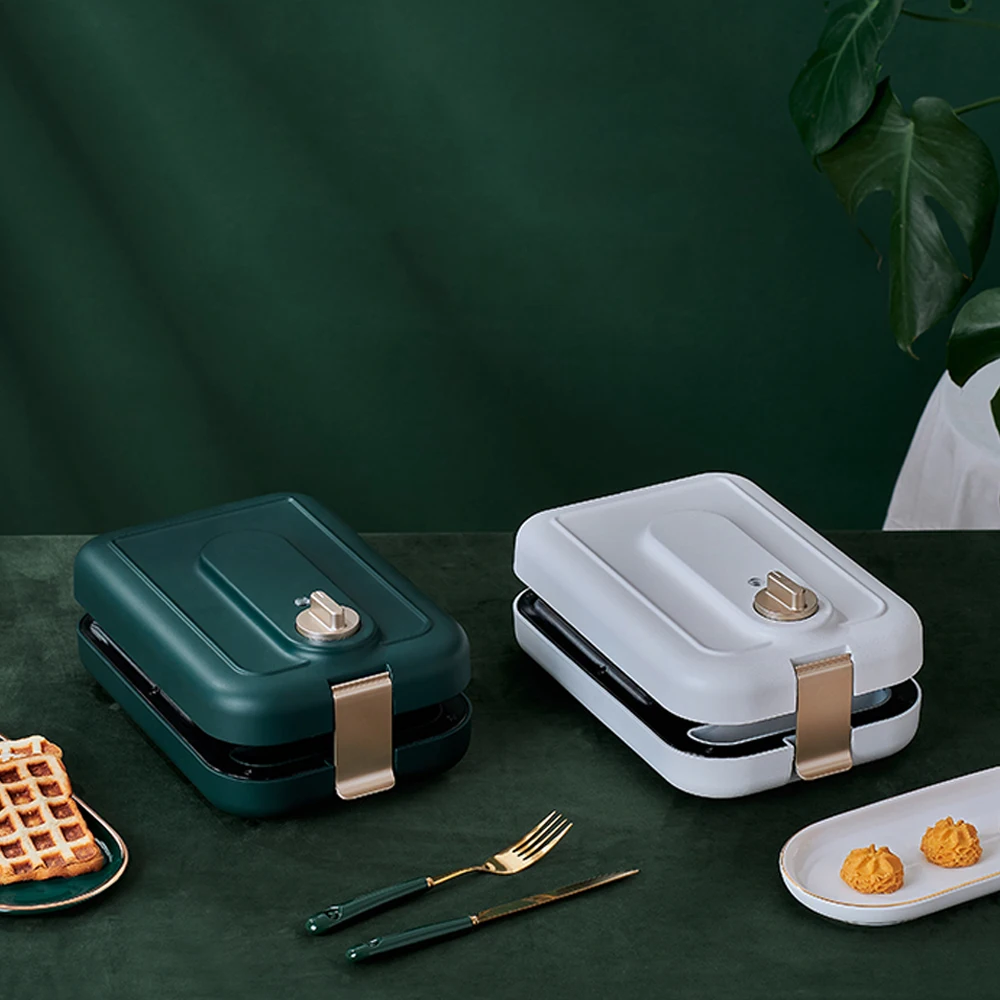 
 Портативная мини-вафельница для яиц, сэндвич-машина для завтрака и яиц, 3 в 1 съемные тарелки для выпечки и таймер  