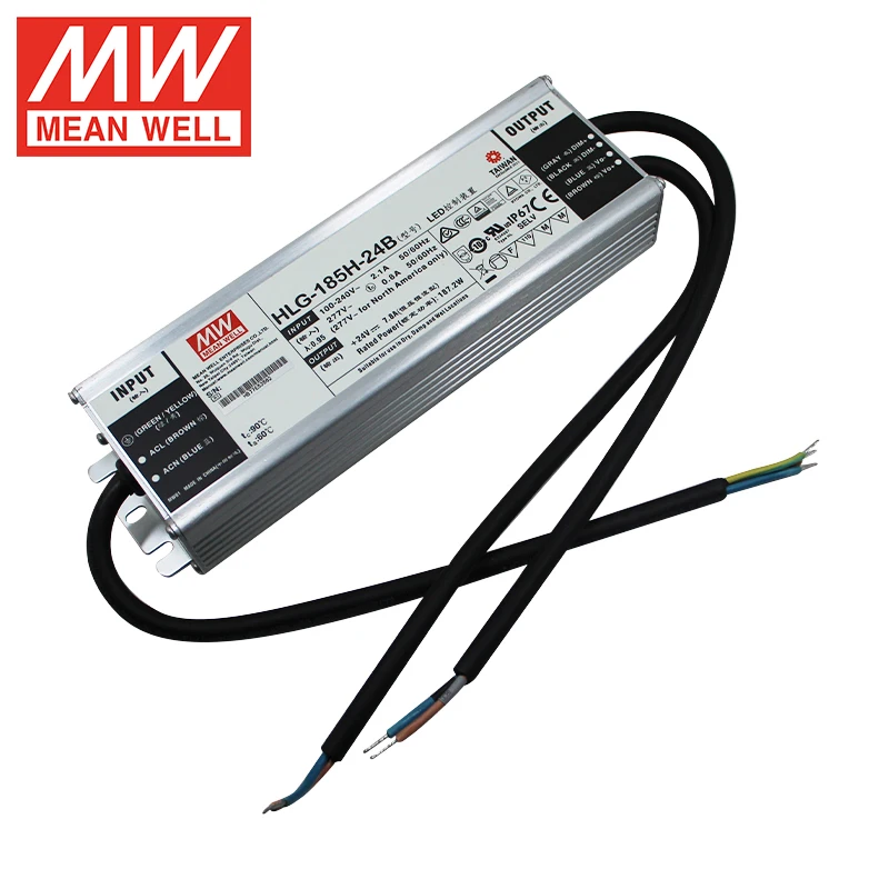 Meanwell HLG-185H-24B Светодиодный драйвер питания