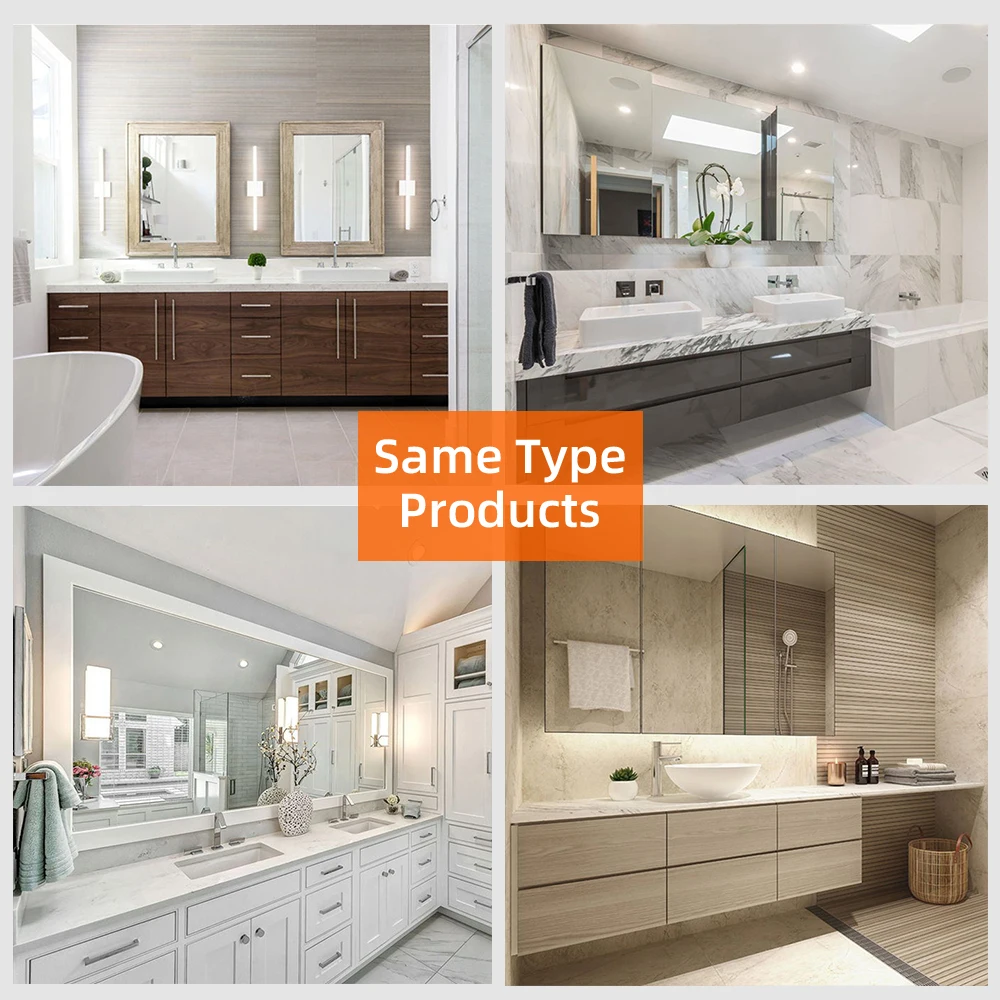 New Oem Service Sintered Stone Bath Vanity Countertop Basin Bathroom Led Mirror Storage Cabinets