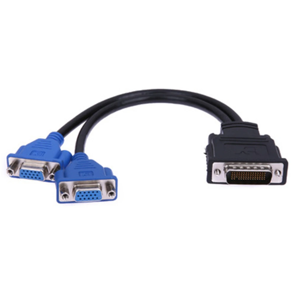 Factory DVI 59 Pin Male To 2 VGA 15 Pin Female Splitter Adapter Cable Lead Wire cable For HP Dell Monitor TV Projector Computer