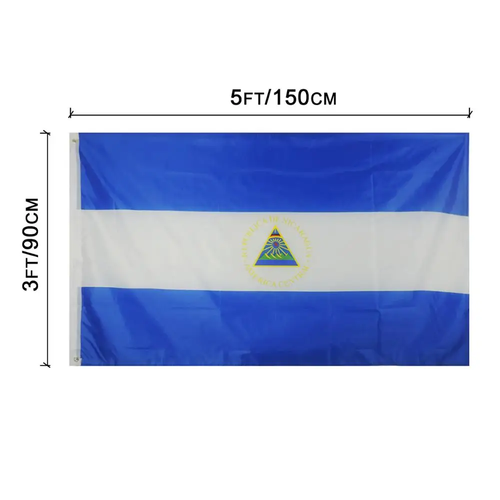 custom size hot sale Nicaragua flag wholesale cheapest national banner high quality 100% polyester flags