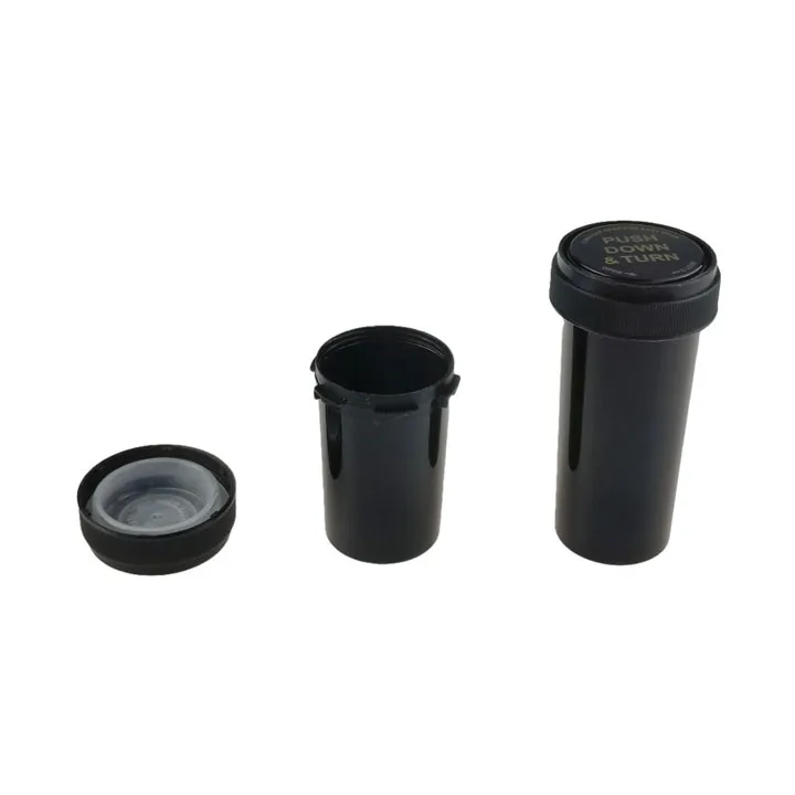 Child Proof Storage Bottle 13dr 16dr 20dr 30dr 60dr Push Down and Turn Plastic Bottle Reversible Vials