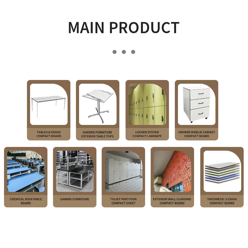 Hua jiale High Quality Wholesale Custom Cheap hpl laminate plywood outdoor garden table hpl exterior round garden table