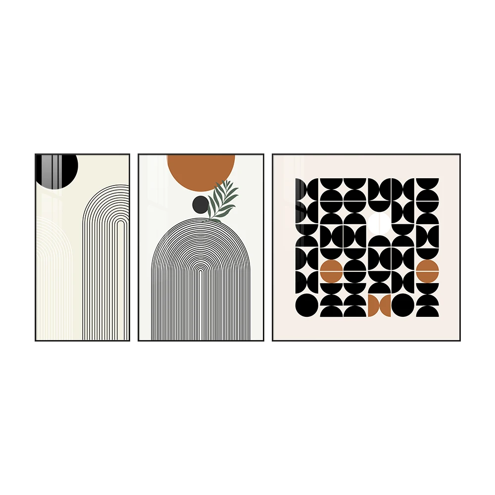 Nordic Modern Abstract Picture Interior Decoration Bohemian Canvas Wall Art Set of 3 Suitable for the Living Room