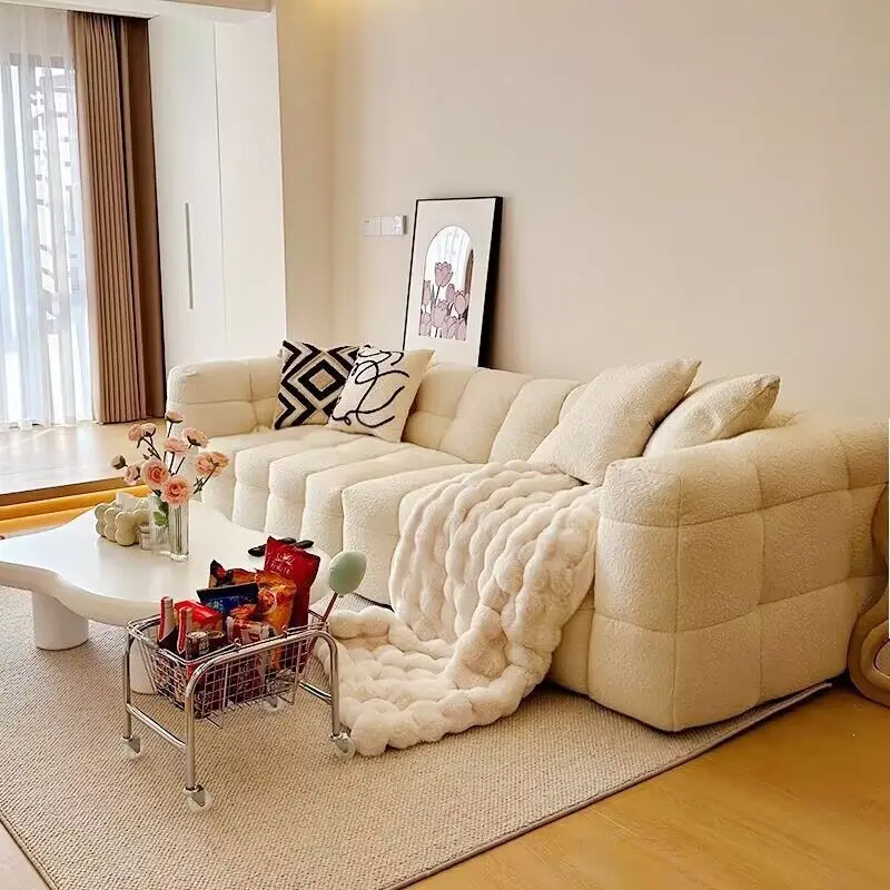 KEHUI Luxury sofa set living room modern new design l shape furniture italian light compressed couches velvet luxury sofas