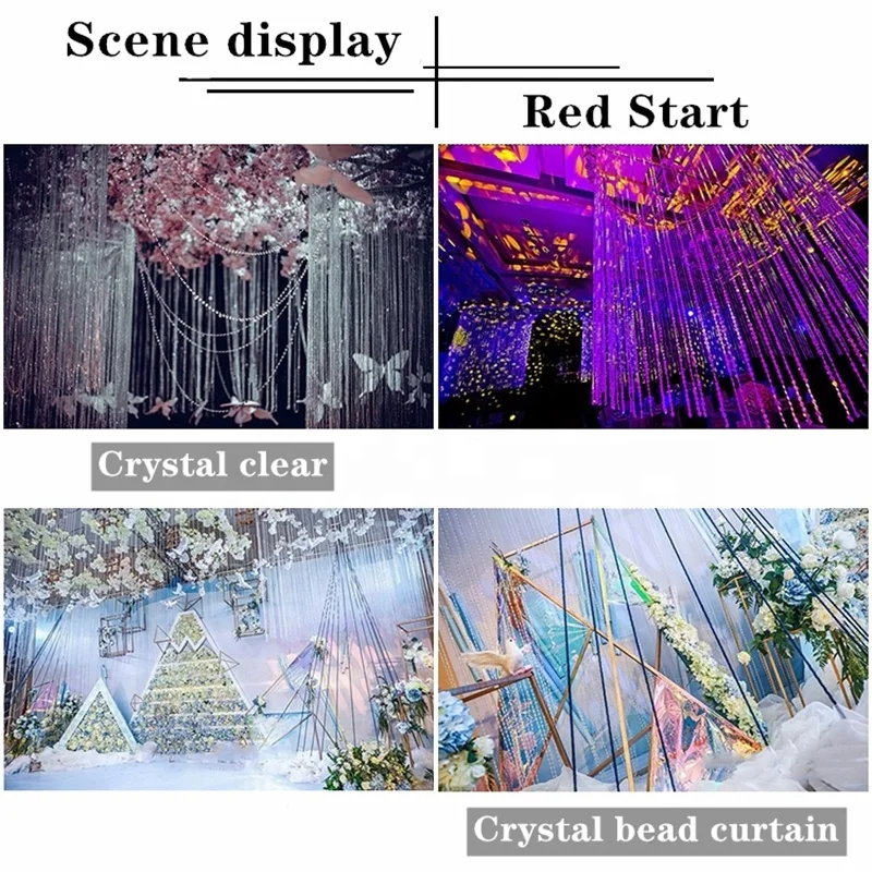 
Crystal Octagon Beads Hanging Crystal chain Curtain for Chandelier Lamp Wedding Party Tree Decor 
