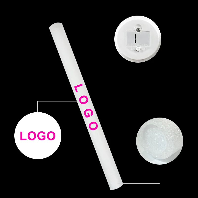 Cheap Promotional Products Glow In Dark Flashing Rave Led Light Up Rgb 3 Modes Led Foam Stick For Concert