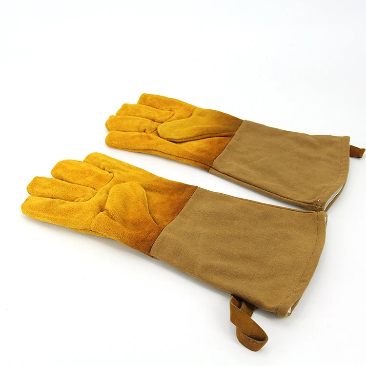 safety glove durable leather  thermal insulation glove for bbq cooking and electrician use, BBQ glove, BBQ accessories