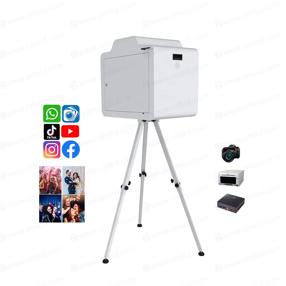 photobooth box with camera and printer 21.5 inch LCD touch screen monitor wedding events instant print kiosk photo booth machine