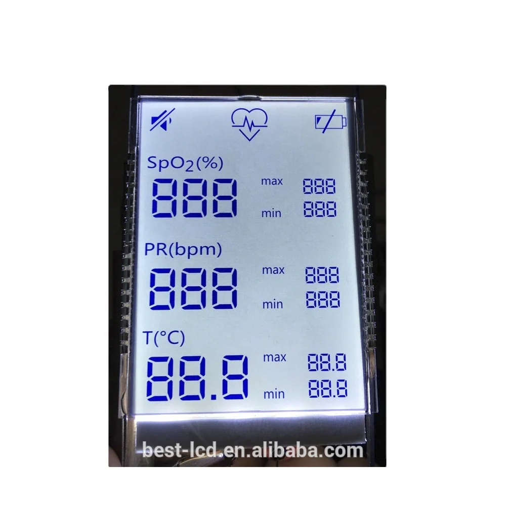 
Factory Manufacture Alphanumeric Monochrome Custom Size 7 Segment LCD display 