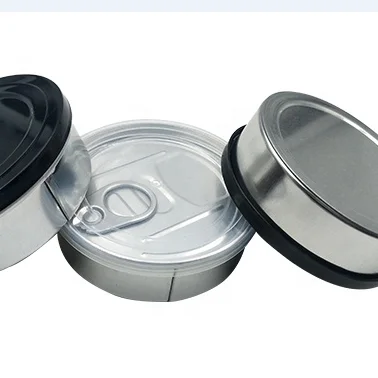 Wholesale empty food grade silver pressitin tin cans with custom stickers -cans packaging wholesale