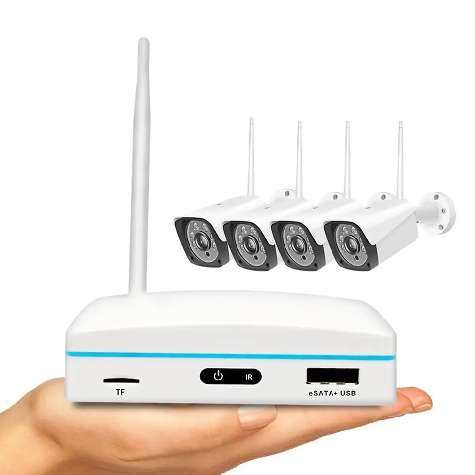 Лидер продаж 2023 4-канальная камера видеонаблюдения с Wi-Fi HD NVR Беспроводная система