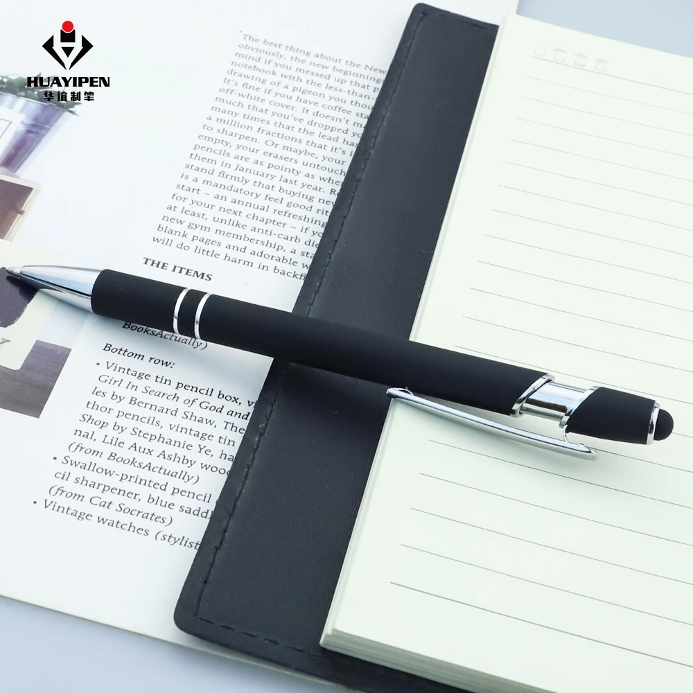 Promotional Custom 2 in 1 Capacitive Multi Function Metal Ball Pen Aluminum Screen Logo engraved Stylus Pen