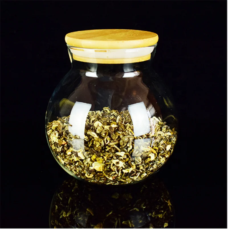 Handblown Borosilicate Glass Jars Transparent Round Cork Sealed