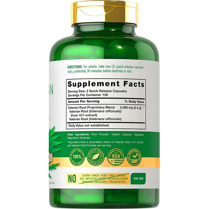 Натуральная пищевая добавка для сна экстракт корня валерианы капсула облегчает глубокий
